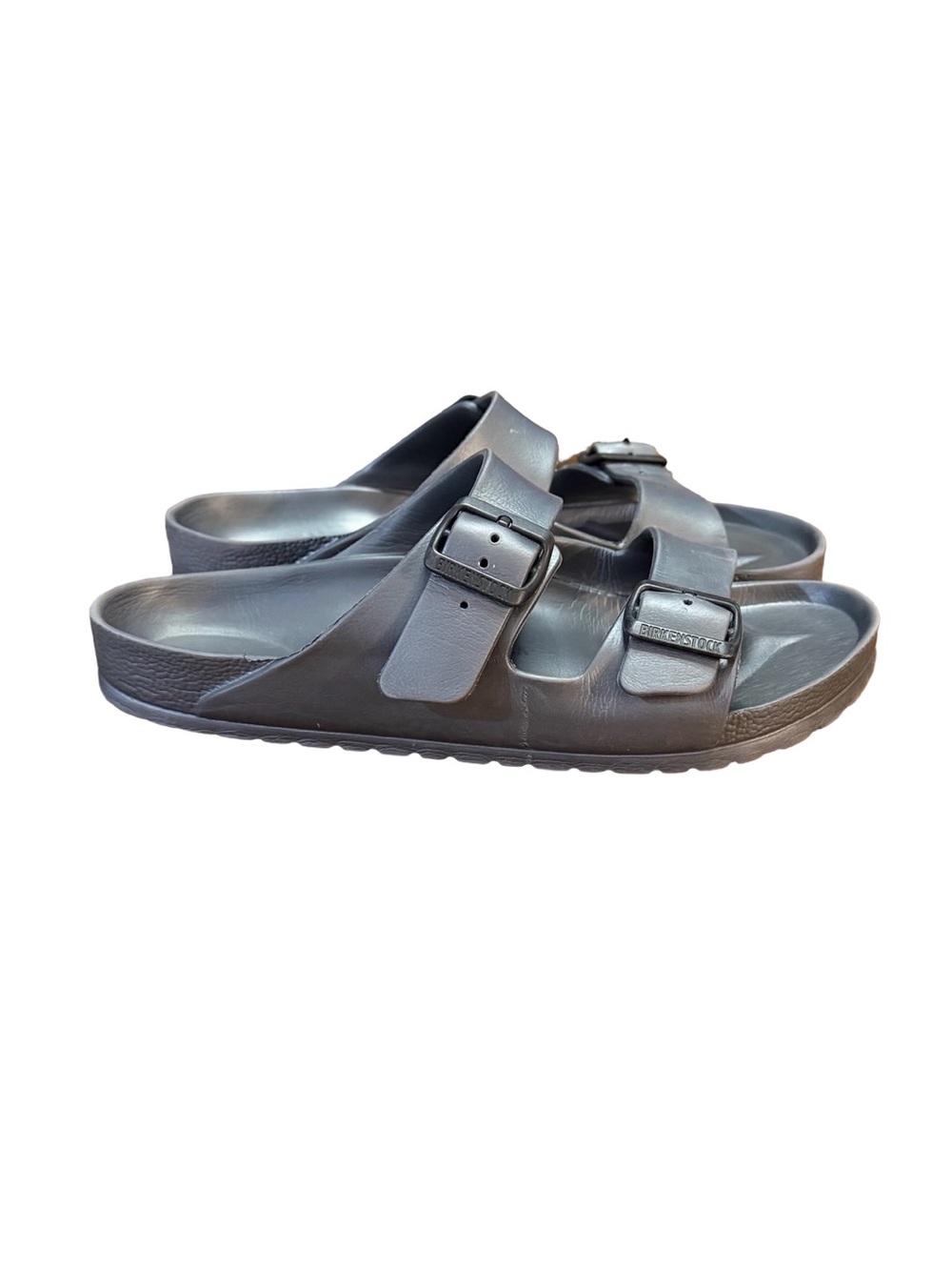 Birkenstock Arizona EVA Sandals Metallic Anthracite Grey Women’s Size 10 Men’s 8